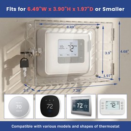 SheeChung Thickened Thermostat Lock Box with Key, Clear Thermostat Cover