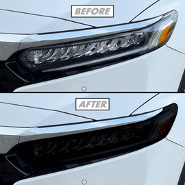 SlickMod Brand 20% Dark Smoke PreCut Vinyl for 2018-2022 Honda Accord Headlight & Foglight - High Performance PVC Film, Gloss Surface, Water Resistant, Indoor & Outdoor, Permanent