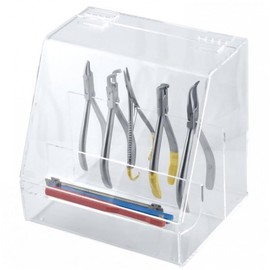 AmeriCan Goods Modern Minimalist Clear Acrylic Dental Instrument Plier Rack with Clear Cover and Front Shelf