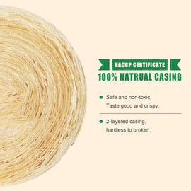 Edible Drying Natural Sausage Casing, Sausage Casings for Flavorous Homemade Sausages Ham,Breakfast Sausage,Italian Sausage,Knoblewurst,Pepperoni,Bologna Sausage and Most Sausage-8m/26ft,Φ38mm
