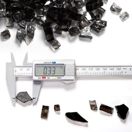 Goaste 12lbs Fire Pit Glass, 1/2 Inch Reflective Fire Glass, Decorative Tempered Glass Rocks for Fire Pit, Fire Table, Gas Fireplace, Safe for Outdoors and Indoors, High Luster Onyx Black