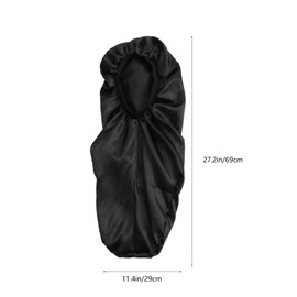 FRCOLOR 3Pcs Long Silk Sleep Cap Sleeping Head Cover Night Sleeping Bonnet Sleep Cap Black