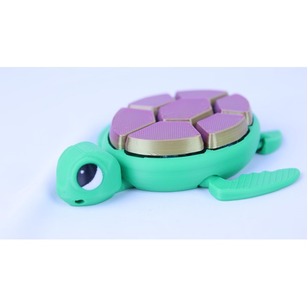 Turtle Clicker Fidget Toy, (Purple/Gold)
