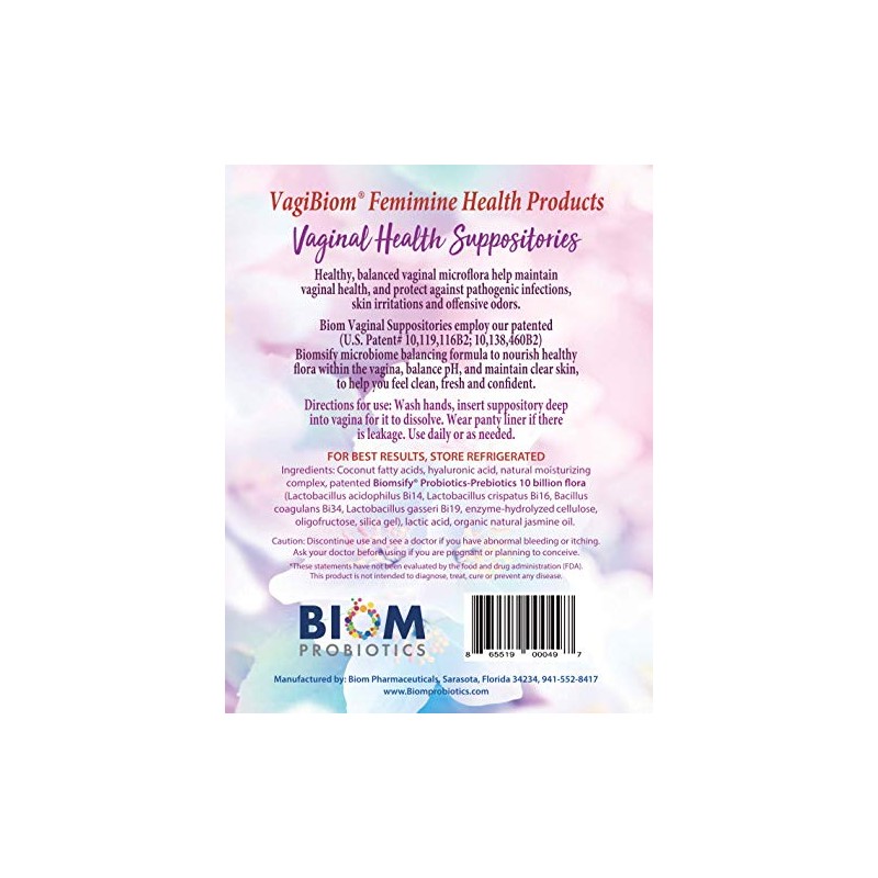 Biom Probiotics- Supositorio Probiótico Biom Régimen de Control de Ph