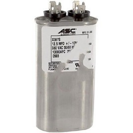 ASC Capacitors X387S-12.5-10-330 Capacitor; Polypro Metallized; Cap 12.5 uF; Tol 10%; Vol-Rtg 330 VAC; QC; Oval; Case A