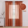 MIULEE Terracotta Linen Textured Sheer Curtains 2 Panels for Bedroom/Living