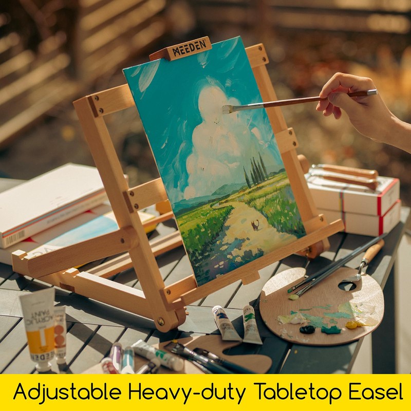 MEEDEN Heavy-Duty H-Frame Tabletop Easel: Adjustable Studio Desktop Easel for