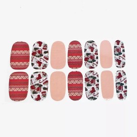 Unbranded Peach Red White Christmas Sweater Nail Stickers, Holiday Nail Wraps, Home Mani