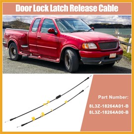 Partuto 2 Pcs Door Latch Release Cable for Ford F150 Extended Cab 2004-2008 for Lincoln Mark LT 2006-2008 Rear Upper Left Right Door Lock Latch Connect Cable 6L3Z18264A01B Replacement