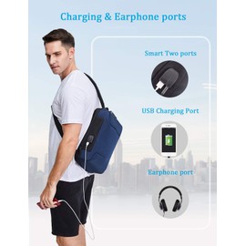 Schkleier Sling Bag USB Anti-theft Laptop Backpack, 13.3 Inch Casual Chest Shoulder Daypack for Men and Women