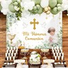 MEHOFOND Mi Primera Comunion Backdrop for Boy Baptism Christening Party