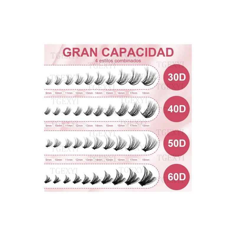 804 Kit Pestañas Maquillaje Completo Diy Extension 9-18mm