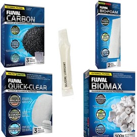 Inland Seas Fluval 205 Canister Filter Semi Annual Maintenance Kit Bundle (5 Items)