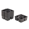 ECR4Kids 4-Compartment Medium Caddy, Storage Organizer, Black, 6-Pack