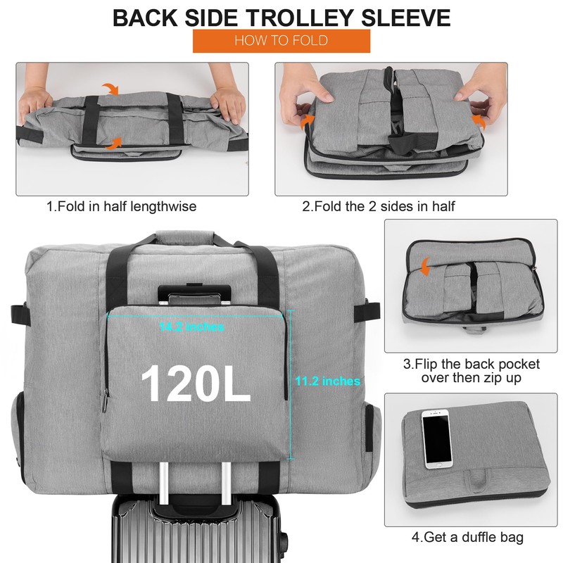 Large Travel Duffle Bag for Men Women, 80L 100L 120L