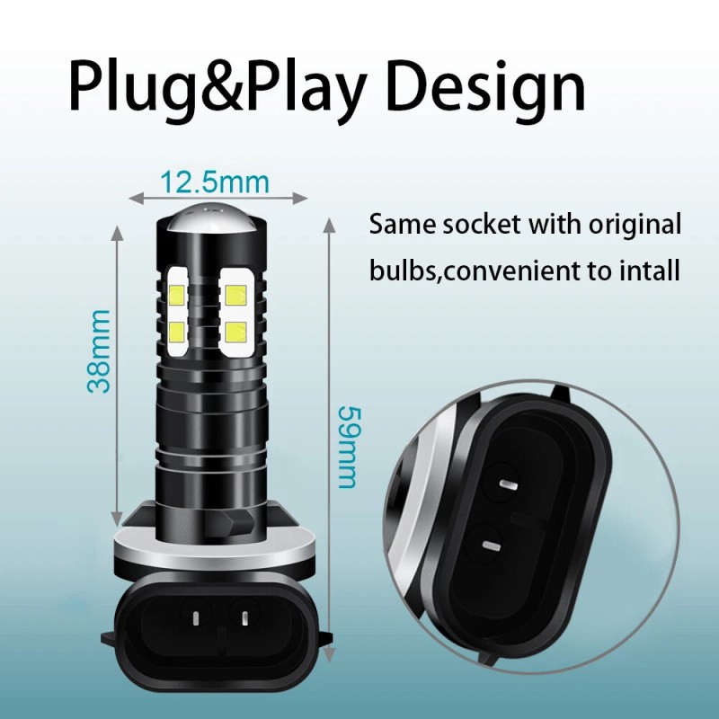 SHENKENUO 2X LED Fog Light Kit 881 899 Bulbs For