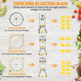 WICHEMI 8 Section Blade for Commercial Easy Wedger Lemon Cutter Blade Stainless Steel Fruit Lime Slicer Vegetable Chopper Dicer 8 Wedger Blade