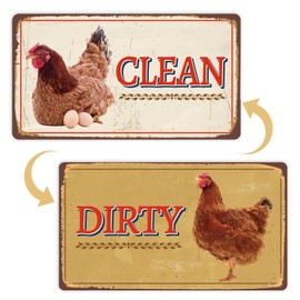 Dishwasher Magnet Clean Dirty Sign - Cosmisun Chicken Clean Dirty Dishwasher Magnet Vintage Chicken Double Sided Dish Washer Sign Magnetic Dish Washer Indicator for Kitchen Refrigerator Home Decor