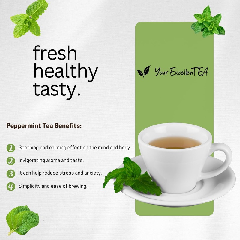 Your ExcellenTEA - Peppermint Loose Leaf Herbal Tea Pure Strong