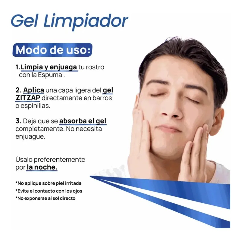 Gel Facial Antiacné Zitzap 30g Día/Noche con Caléndula y Manzanilla