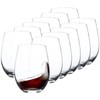 FAWLES Stemless Wine Glasses Set of 12, 15 Ounce Smooth