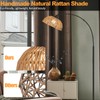 Boho Floor Lamp with Remote- Arc Tall Lamps, Bronze Floor