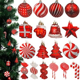 36 Pieces Christmas Tree Candy Cane Ornaments Xmas Wooden Hanging Peppermint Candy Swirl Ornaments Lollipop Candy Cane for Christmas Tree Party Decoration (Rich Style)