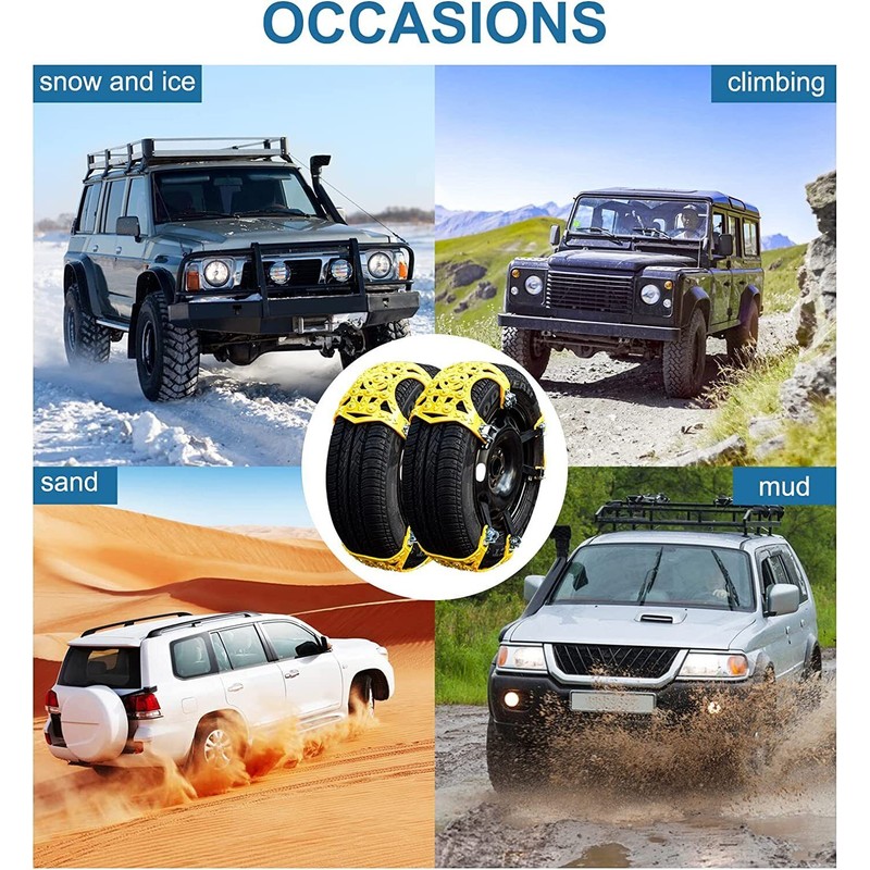 KEEPDSGN 6 pcs Universal Car Snow Anti Slip Tire Chains