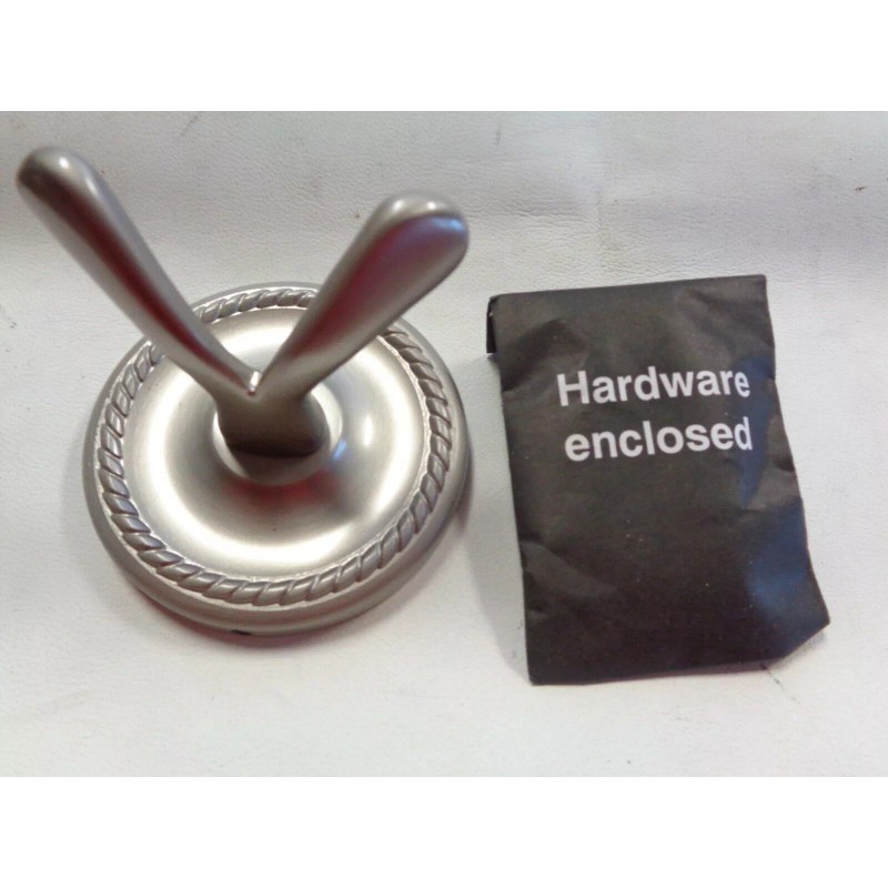 CENTURION SKI CENTURION SOLID BRASS BRUSHED NICKEL ROBE HOOK PAIR