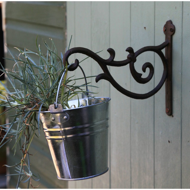 Spring life Cast Iron Ornate Hanging Flower Basket Bracket Hook