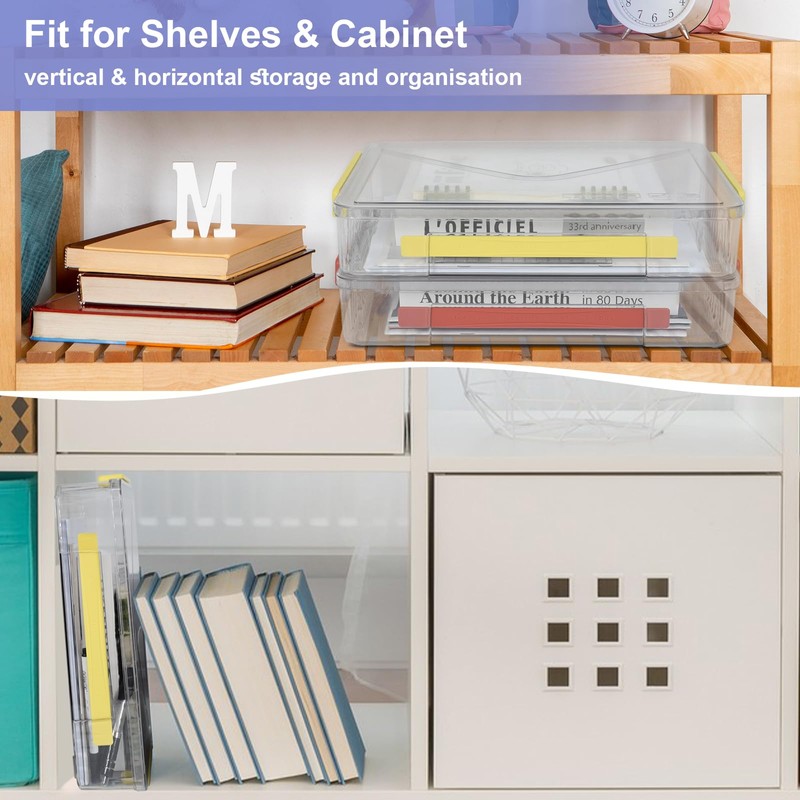 Marte Vanci Plastic Storage Box with Lid, Clear A4 File
