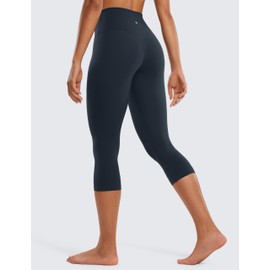 CRZ YOGA Womens Butterluxe High Waisted Lounge Leggings 19 Inches - Workout Buttery Soft Capris Yoga Pants True Navy X-Small