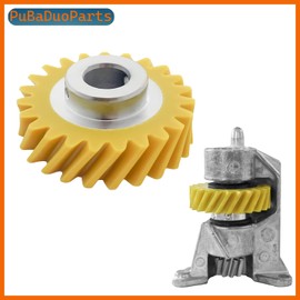 [4/Ppack] W10112253 Mixer Worm Gear & W10380496 Carbon Brushes Replacement Kit for Whirlpool & KitchenAid Stand Mixers (Models KSM88RBQ2/KSM150/5K5SS), Replacement for OEM Parts 4162897 4169830