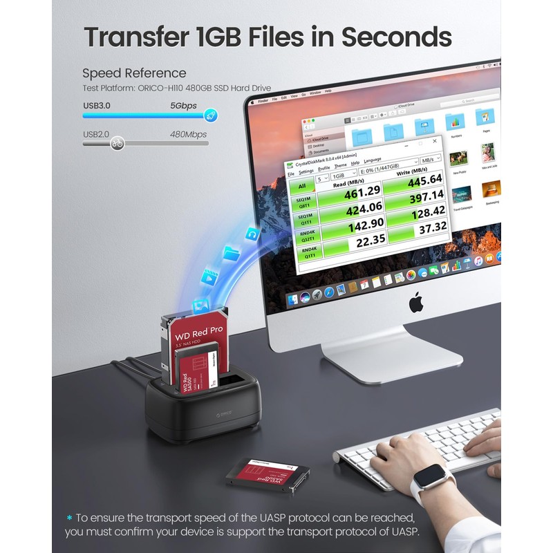 ORICO Hard Drive Docking Station Dual Bay USB 3.0 to