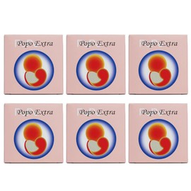 ASK Corporation Emina Popo Extra Popo Soap Set of 6, Cosmetic Soap (3.5 oz (100 g) x 6) with Original Leaflet, Antioxidant Solution (6)