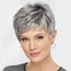 Jf Pelucas For Mujer Corto Pelo Gris Cabello Natural