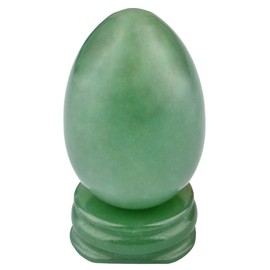 Nupuyai Crystal Egg with Stand for Home Decoration,Carved Polished Stone for Reiki Chakra Healing Green Aventuine