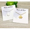 Gold Silver Interlocking Jigsaw Puzzle Piece Necklace Set for 2