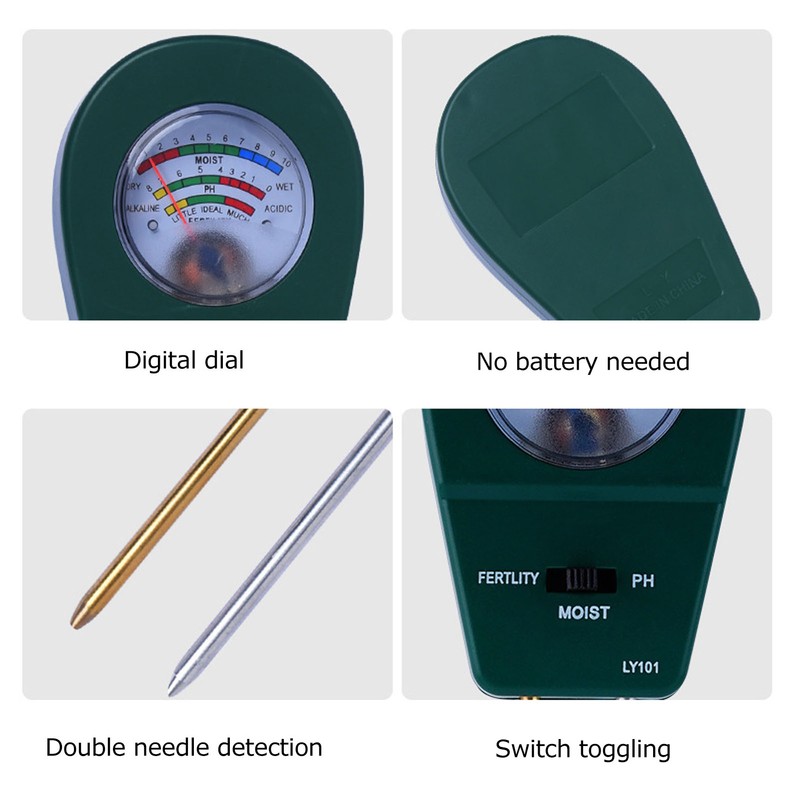 LY101 Soil Tester Digital Soil Moisture PH Meter Light Detector