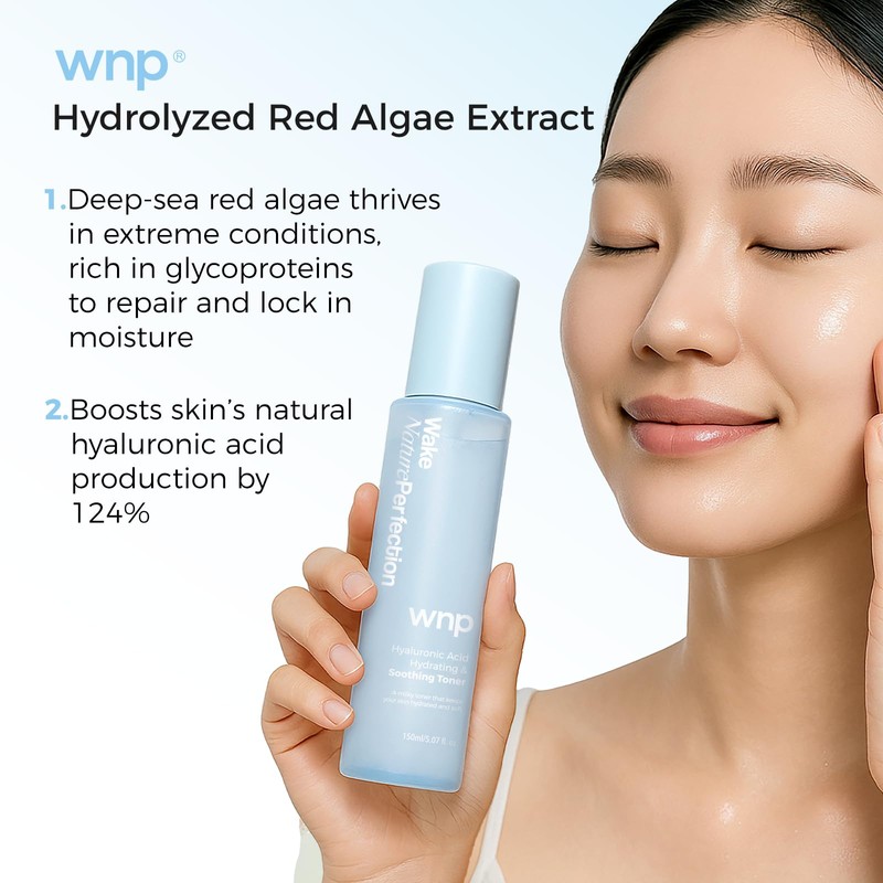 WNP Hyaluronic Acid Hydrating&Soothing Toner: 4D Hyaluronic Acid,Red Algae Extract,Bifida
