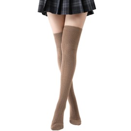 Kefiyis Knee High Socks Women's Thigh High Socks Over the Knee Socks Long Knitted Warmer Socks