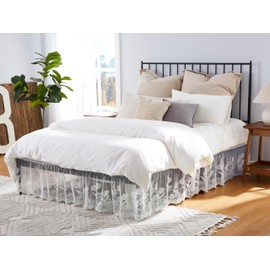 WARM HOME DESIGNS Twin Size Bed Skirt for Twin Bed. Our White Bed Skirt Goes Great with Farmhouse or Victorian Bedding. Twin Dust Ruffle Lace Bed Skirt for Any Bedroom Decor. DO White Twin