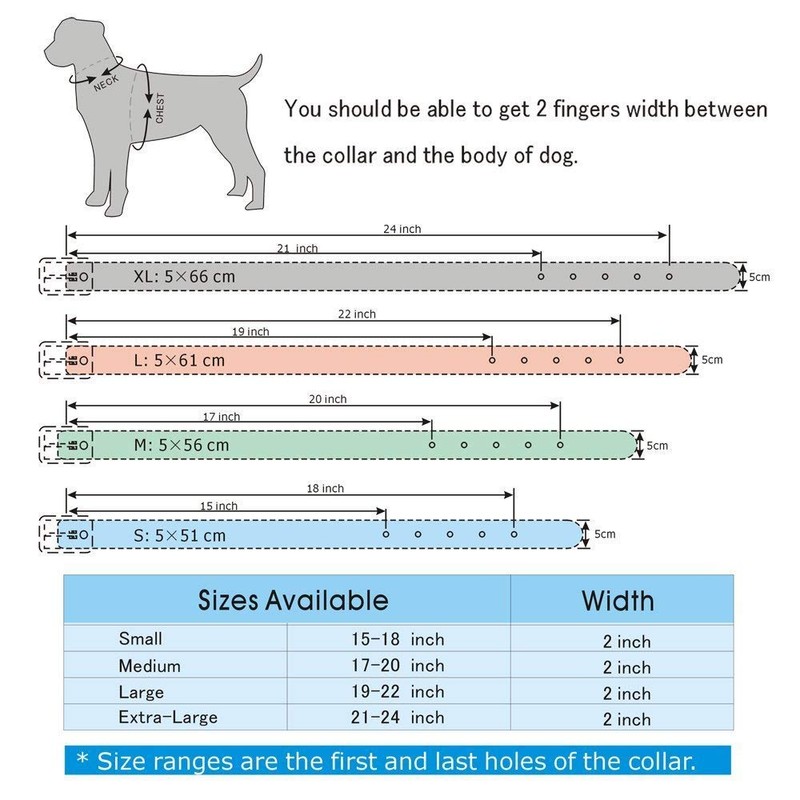 haoyueer Sharp Studded Dog Collar 2 Inch Wide Stylish Leather