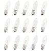 15 Pcs 3W 2700K Warmwhite Glass Bulbs Tapered Candles E10