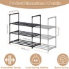 Mooisco 3-Tier Expandable Shoe Rack, Adjustable Metal Shoe Storage, Sturdy