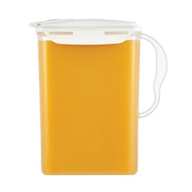 LocknLock Aqua Fridge Door Water Jug with Handle BPA Free Plastic Pitcher with Flip Top Lid Perfect for Making Teas and Juices, 3 Quarts, White