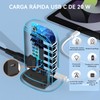 KIONTS Estación de Carga Rápida con 6 Puertos USB,Torre Cargador