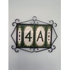 Hand-Painted Jacho Green Number Tiles Option of Metal Filigree Frames