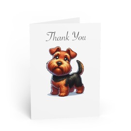 DistinctInk Greeting Card/Note Card -Welsh Terrier Cartoon Birthday - PACK of 25
