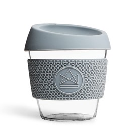 Neon Kactus Reusable Glass Coffee Cups 8 oz (Grey)